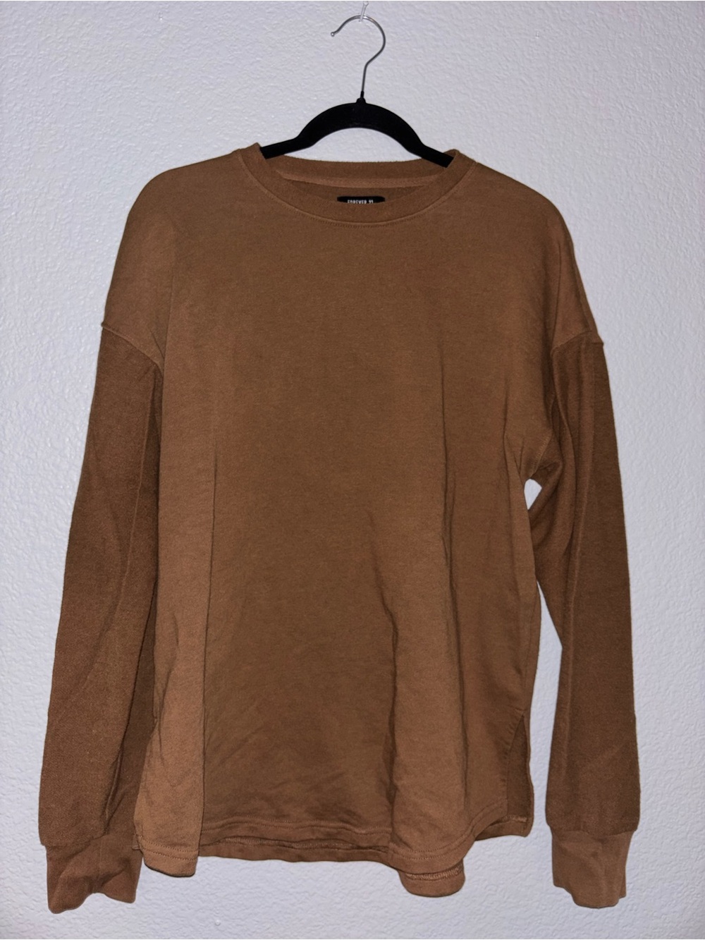 Forever 21 Men's Long-Sleeve Crewneck Sweatshirt - Brown